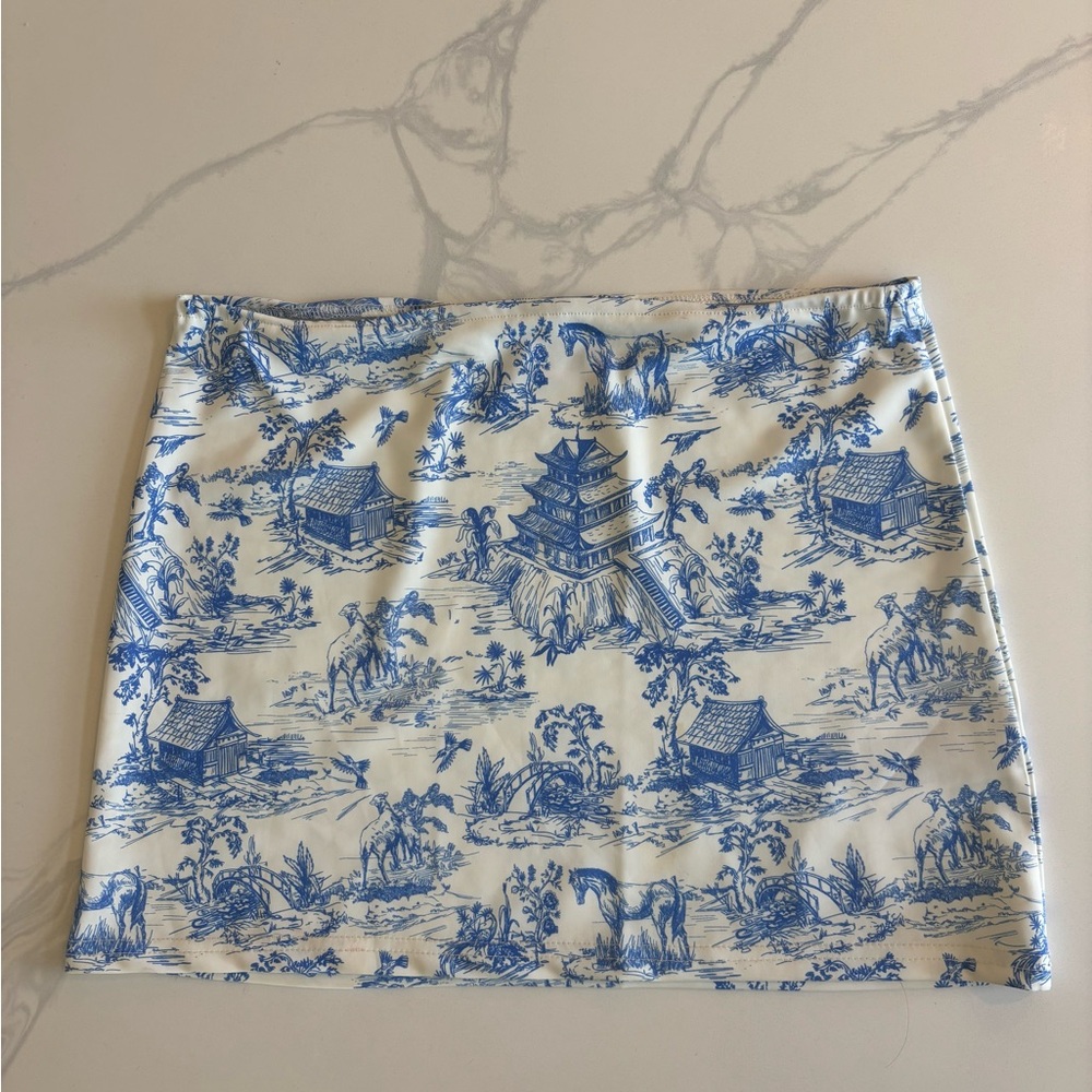 edikted Blue and White Skirt